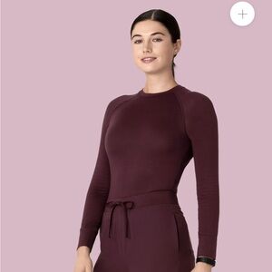 Mandala Longsleeve Underscrub in Merlot— Medium